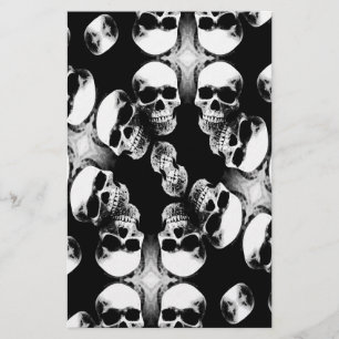 Papeterie Crânes noir et blanc