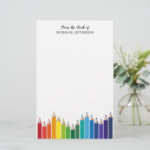 Papeterie Crayons couleur arc-en-ciel Professeur d'art perso (Debout devant)