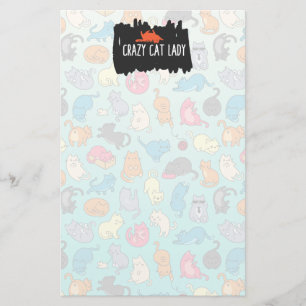 Papeterie Crazy Cat Lady Cute et Playay Cat Motif