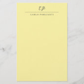Papeterie Cream Modern Monogrammed Calligraphy Plain Name (Devant)