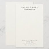 Papeterie Créatif Simple Blanc Attrayant Élégant (Devant / Derrière)