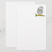 Papeterie Création de Hibou de Nuit Gris (Devant / Derrière)