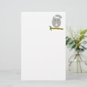 Papeterie Création de Hibou de Nuit Gris (Debout devant)