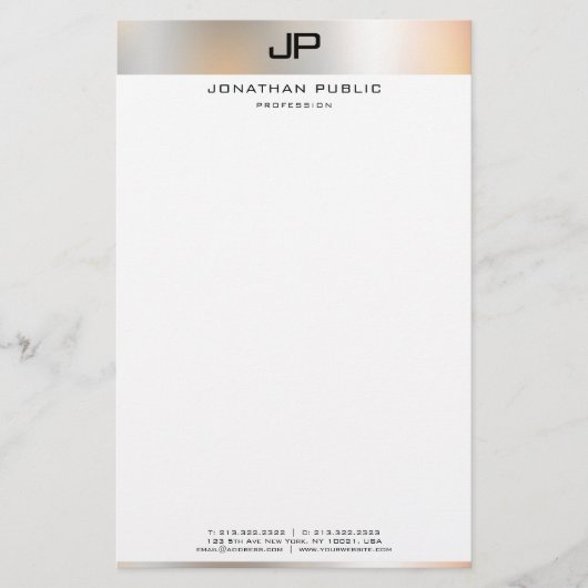 Papeterie Creative Black Blanc Moderne Simple Modèle (Devant)