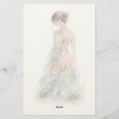 Papeterie Créatrice de mode de mariage en couture aquarelle (Dos)