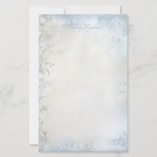 Papeterie Créez vos propres oeillets blancs shabby chic (Devant)
