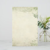 Papeterie Créez Votre Propre Feuillage Vert Shabby Chic (Debout devant)