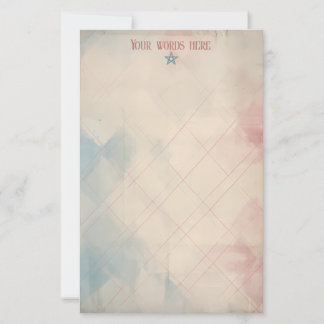 Papeterie Créez Votre Propre Harlequin Grunge Rose Bleu