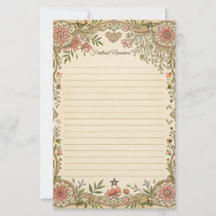Papeterie Créez votre propre papier à lettres Boho Coral Flo