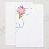 Papeterie Crème glacée de cerise (Devant / Derrière)