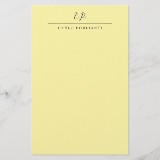 Papeterie Crème Moderne Calligraphie Monogrammée Nom Simple (Devant)