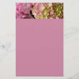 Papeterie Crème rose Hydrangeas jaune rose vert floral