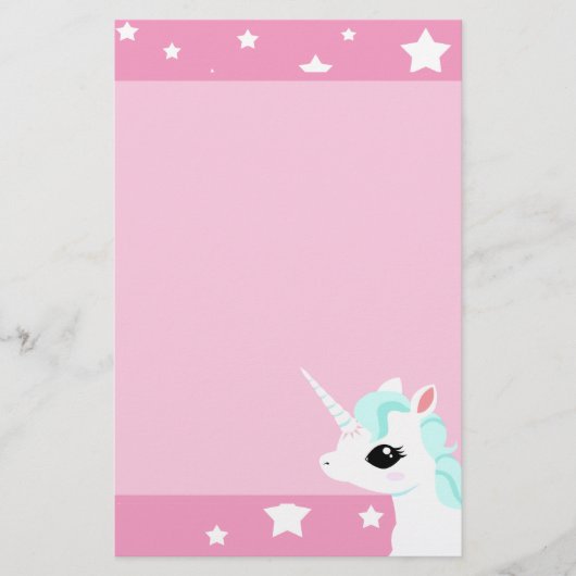 Papeterie Crinière bleue de petite licorne stationnaire (Devant)