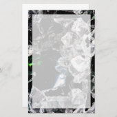 Papeterie Cristaux blancs dans l'espace extérieur noir (Devant / Derrière)