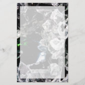 Papeterie Cristaux blancs dans l'espace extérieur noir (Devant)