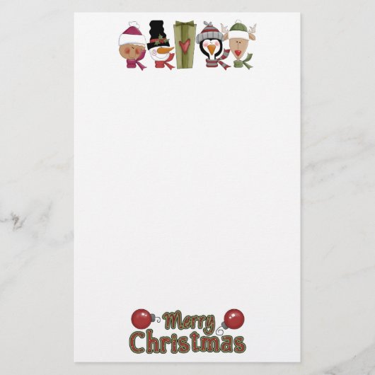 Papeterie Critère de Noël Papier à lettres (Devant)