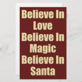 Papeterie Croire À La Citation Père Noël (Devant / Derrière)