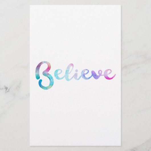 Papeterie Croire la typographie de l'aquarelle (Devant)