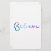 Papeterie Croire la typographie de l'aquarelle (Devant / Derrière)