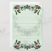 Papeterie Croissant droit de déesse verte rayé (Devant / Derrière)