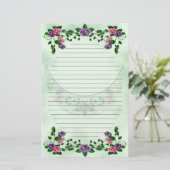 Papeterie Croissant droit de déesse verte rayé (Debout devant)