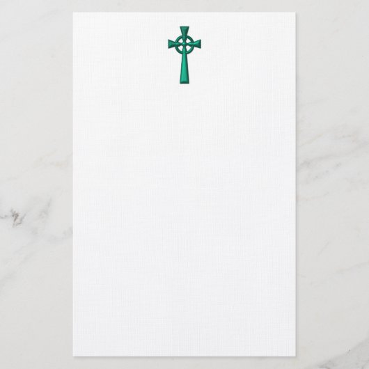 Papeterie Croix céleste métallique verte (Devant)