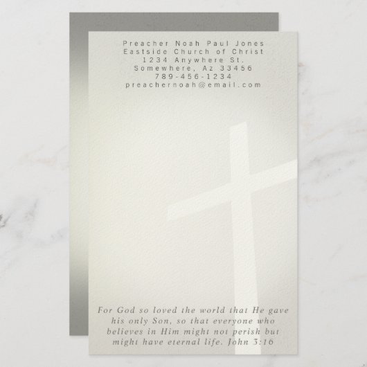 Papeterie Croix chrétienne Stationsur Noir (Devant / Derrière)