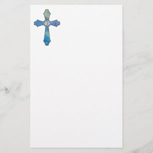 Papeterie Croix d'opale et de bijou de diamant stationnaire