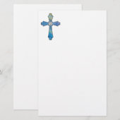 Papeterie Croix d'opale et de bijou de diamant stationnaire (Devant / Derrière)