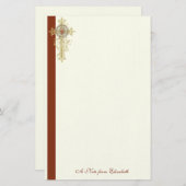 Papeterie Croix du Sacré-Coeur catholique (Devant / Derrière)