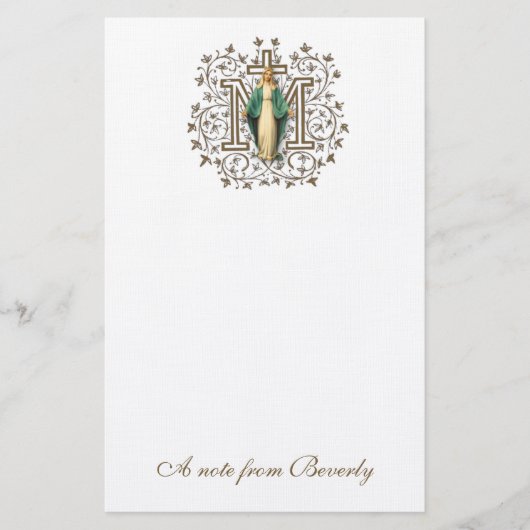 Papeterie Croix religieuse de la Sainte Vierge Marie (Devant)