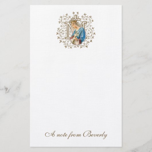 Papeterie Croix religieuse de la Sainte Vierge Marie (Devant)