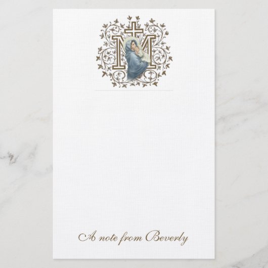 Papeterie Croix religieuse de la Sainte Vierge Marie (Devant)