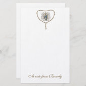 Papeterie Croix-Rosaire de la Vierge catholique (Devant / Derrière)