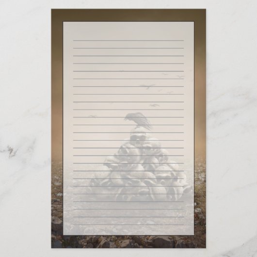 Papeterie Crow Assis Sur Un Pile De Galettes (Devant)