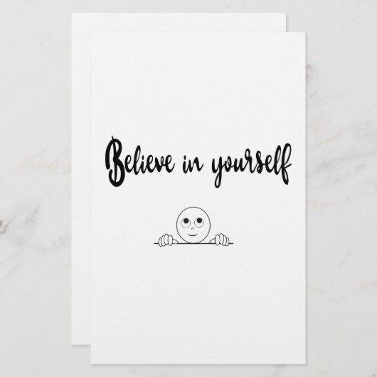 Papeterie Croyez En Vous-Même Texte Et Image (Devant / Derrière)