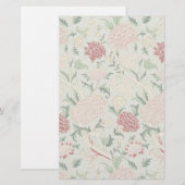 Papeterie Cru floral de Pre-Raphaelite de William Morris (Devant / Derrière)