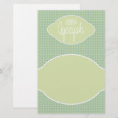 Papeterie Cru vert mou islamique d'Aqeeqah Aqiqah (Devant / Derrière)