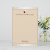 Papeterie Cupcake avec des rayures mocha douces (Debout devant)