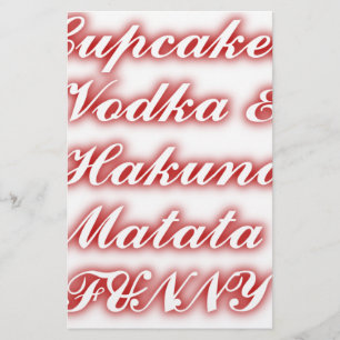 Papeterie Cupcakes Rouge Vodka Hakuna Matata FUNNY.