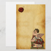 PAPETERIE CUPIDE VALENTINE AVEC FLÈCHES, PARCHEMENT DE SCEAU (Devant / Derrière)