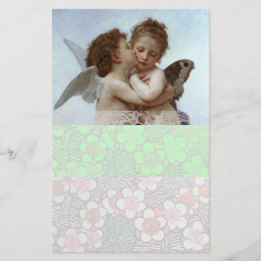 Papeterie Cupidon et Psyché comme Enfants bleu blanc vert (Devant)