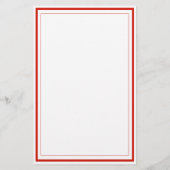 Papeterie Custom Monogram Candy Red Border Stationery (Dos)