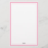 Papeterie Custom Monogram Pink Border Stationery (Dos)