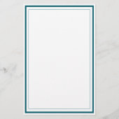 Papeterie Custom Monogram Teal Blue Border Stationery  (Dos)