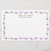 Papeterie Customizable Purple Floral (Devant)