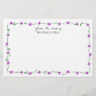 Papeterie Customizable Purple Floral