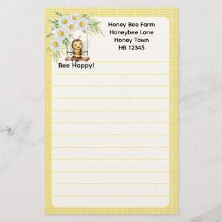 Papeterie Cute "Bee happy" Pesonalized