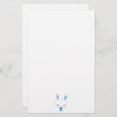 Papeterie Cute Blue Kawaii Bunny (Devant / Derrière)
