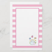 Papeterie Cute Bunnies avec marguerites de printemps et papi (Devant / Derrière)